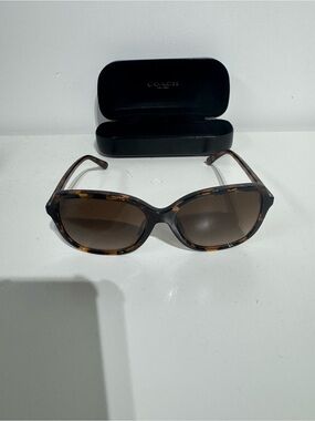 Coach Women's Tortoise Shell Sunglasses with Brown Gradient Lenses